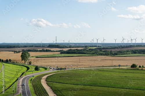 Renewable Energy Lake next to stunnig landscapes in the summerime photo