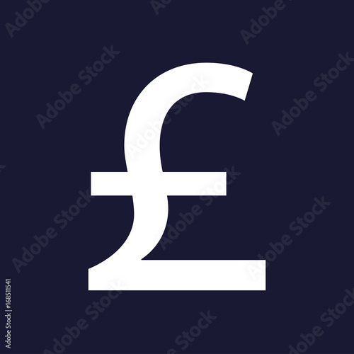 Vector image of a pound sign.  White vector icon on dark blue background.