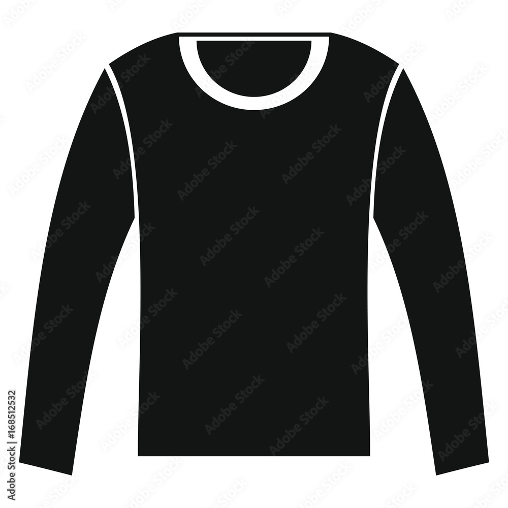 Man shirt with long sleeves in black simple silhouette style icons vector illustration