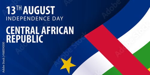 Independence day of Central African Republic. Flag and Patriotic Banner. Vector illustration.