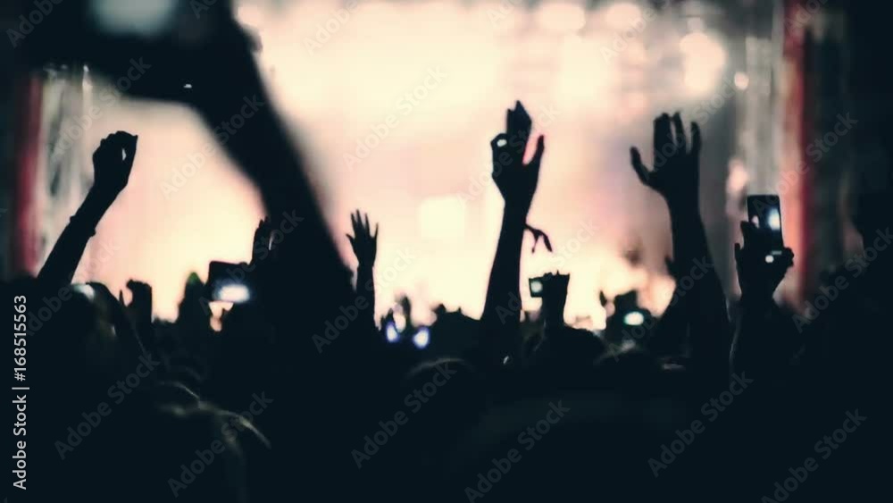 Crowd enjoying concert at festival Crowd enjoying concert at festival