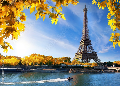 Seine and Eiffel Tower in autumn © Givaga