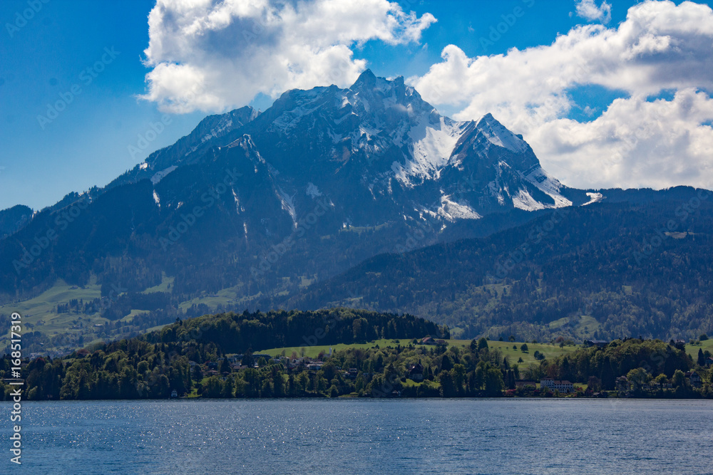 lake vista with alps