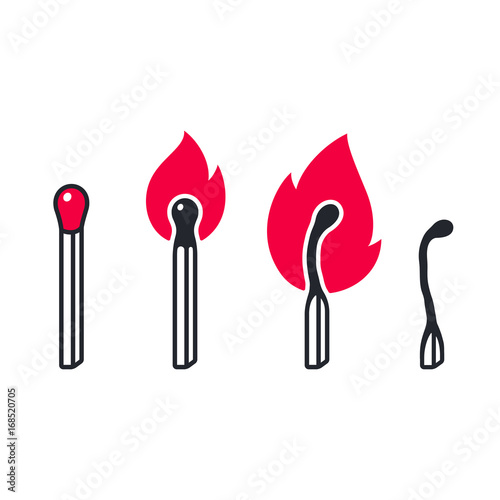 Burning and burnt matches