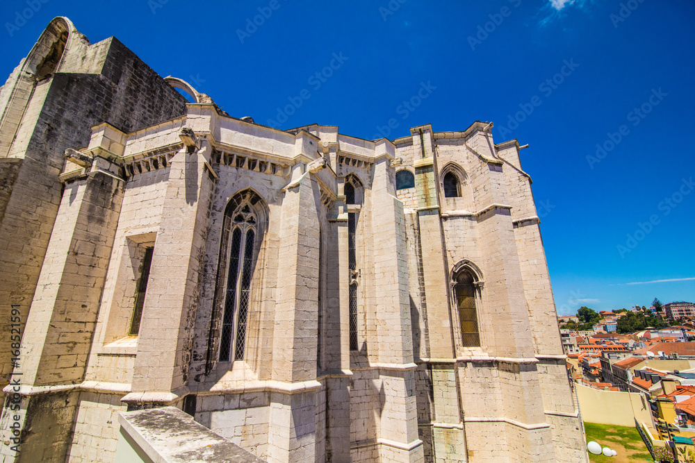 10 July 2017 - Lisbon, Portugal. Carmo church in Lisbon, Portugal
