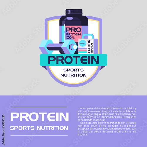Vector logo. Protein, sports nutrition.