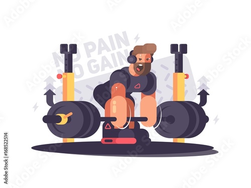 Strong athlete deadlift