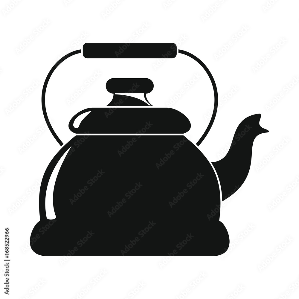 Obraz premium Kettle in black simple silhouette style icons vector illustration for design and web isolated