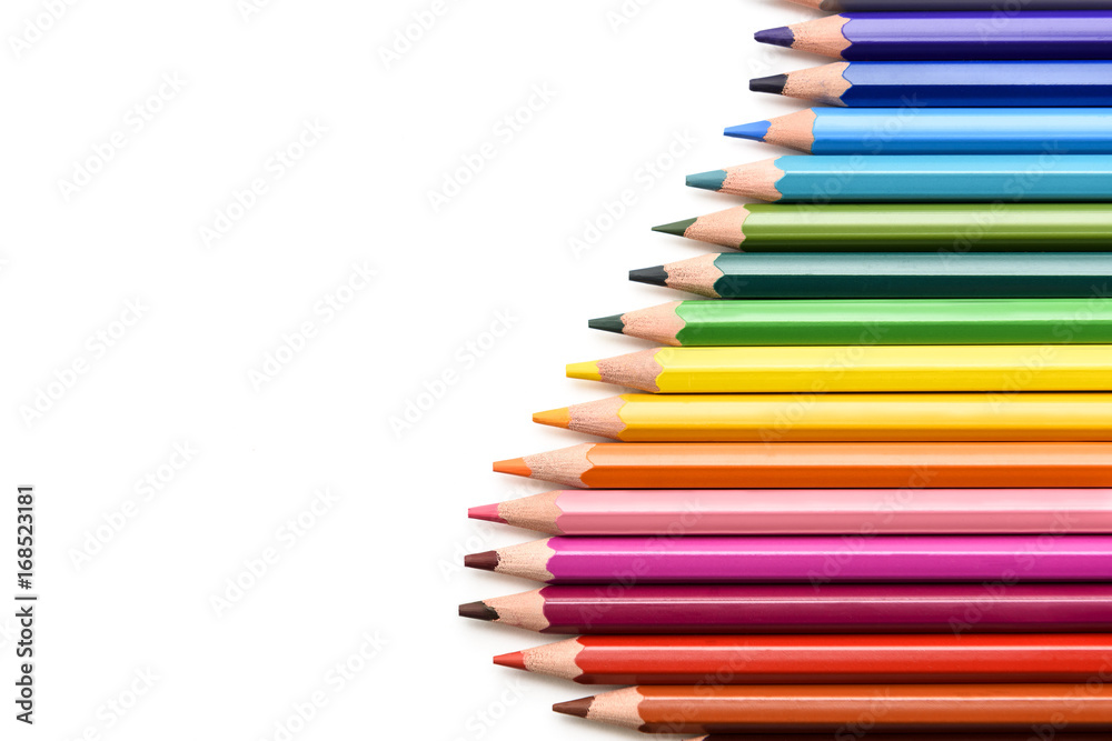 Colored pencils isolated on white background Colored pencils isolated on white background