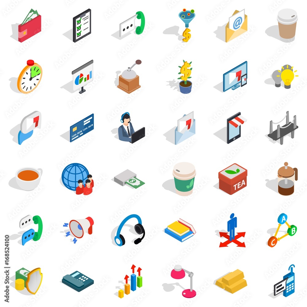 Good start icons set, isometric style