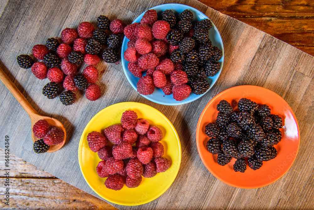 Mixture of berries raspberry and blackberry forest fruit Mixture of berries raspberry and blackberry forest fruit