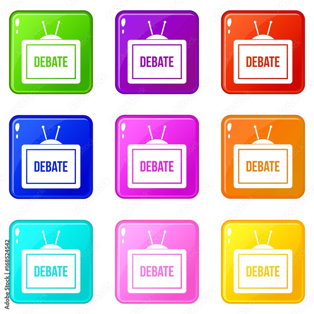 TV with the Debate inscription set 9 TV with the Debate inscription set 9