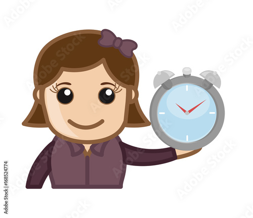 Girl Showing Clock