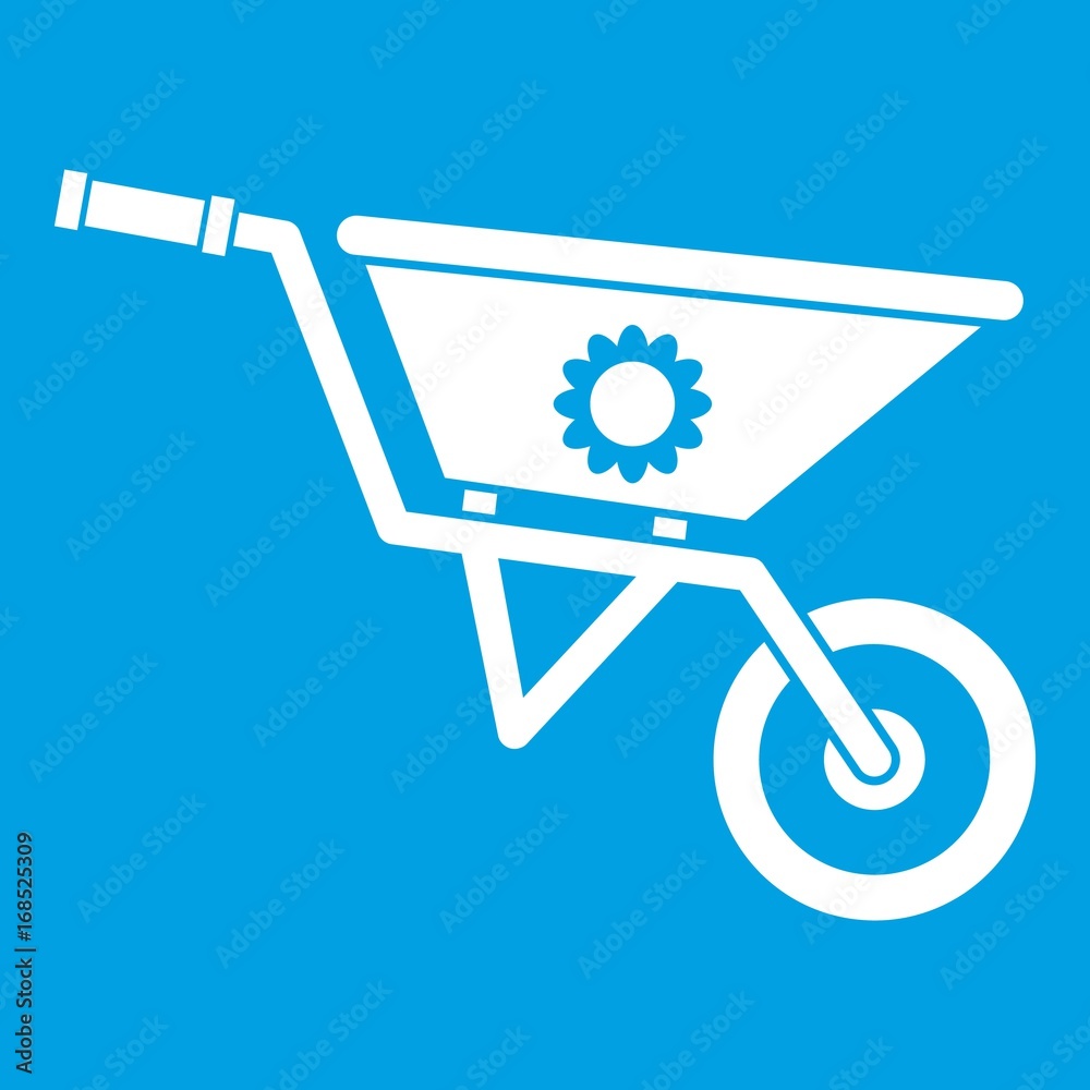 Wheelbarrow icon white Wheelbarrow icon white