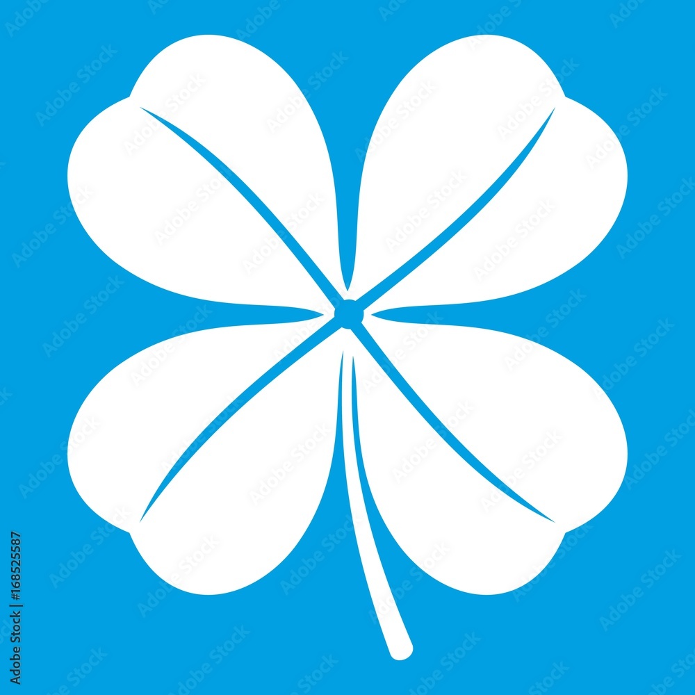 Naklejka premium Clover leaf icon white