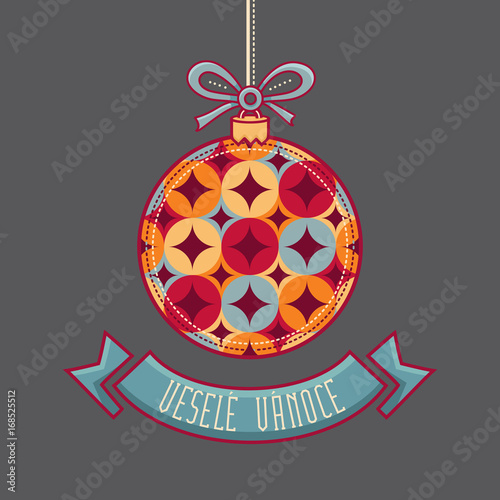 Czech language. Vesele Vanoce. Christmas message. 