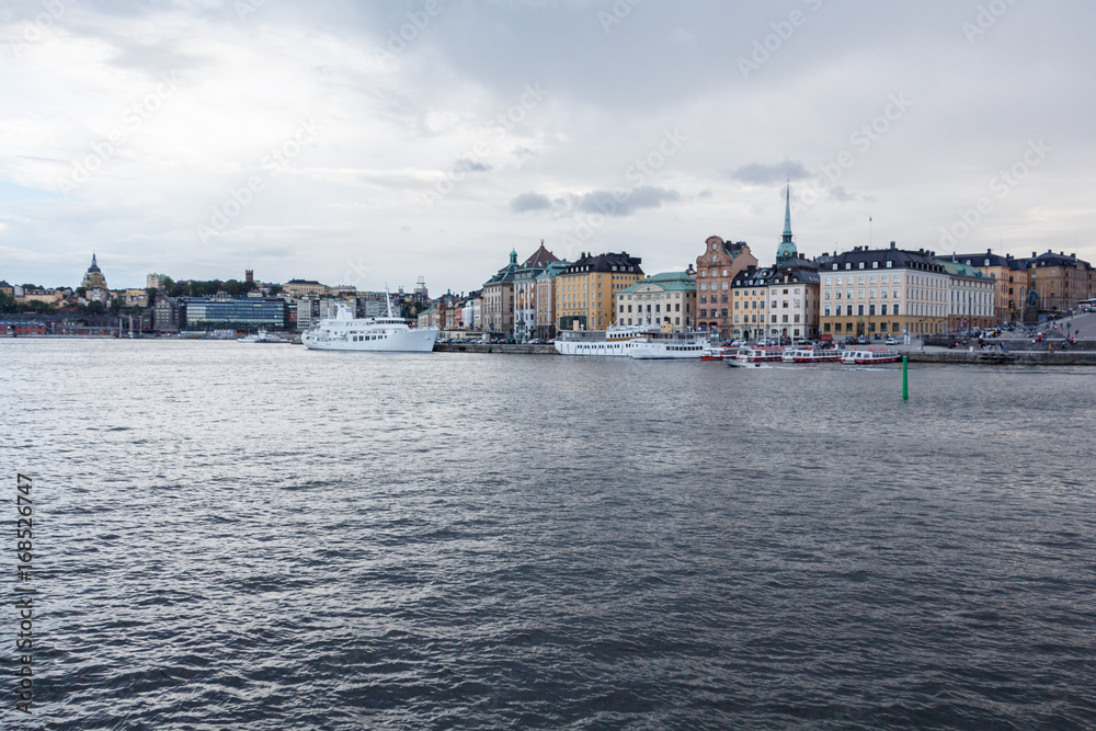 Panorama view of Stockholm skyline in Gamla stan, Sweden