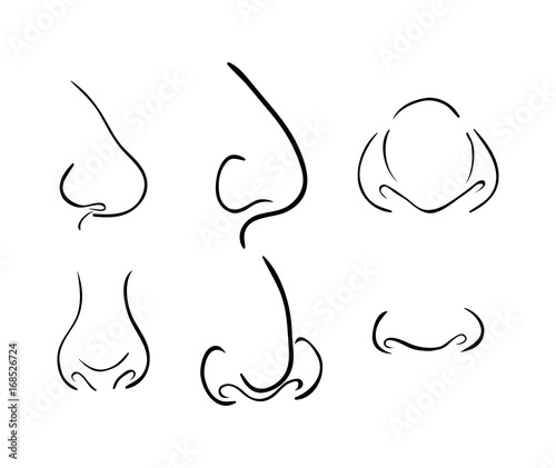 cartoon nose SET,vector symbol icon design. Beautiful illustration isolated on white background