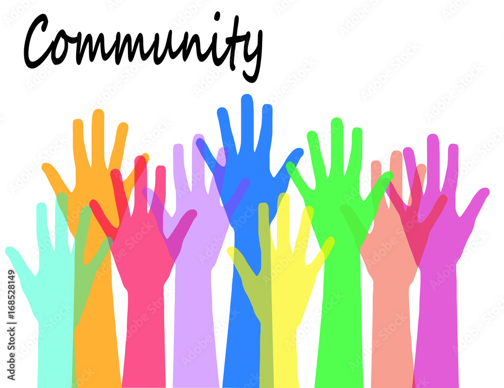 community and social concept design with colorful hands, stock vector illustration eps10 graphic community and social concept design with colorful hands, stock vector illustration eps10 graphic
