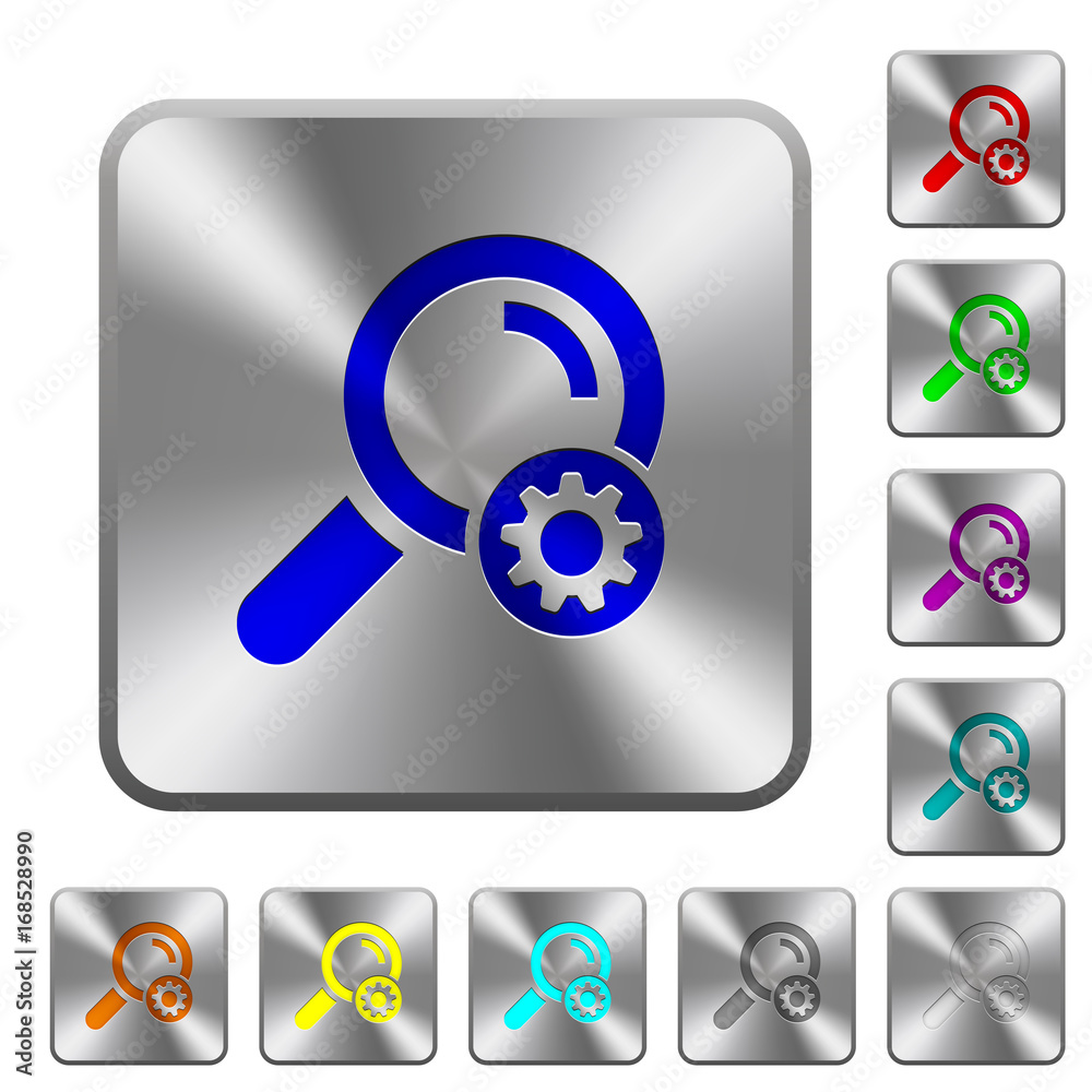 Search settings rounded square steel buttons Search settings rounded square steel buttons