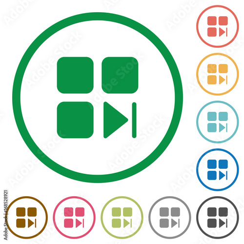 Component next flat icons with outlines