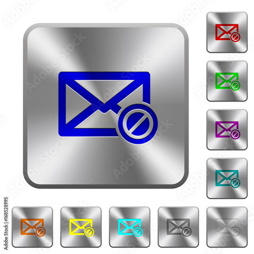 Blocked mail rounded square steel buttons