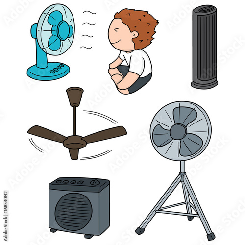 vector set of fan