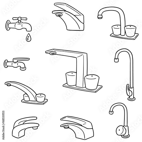 vector set of faucet