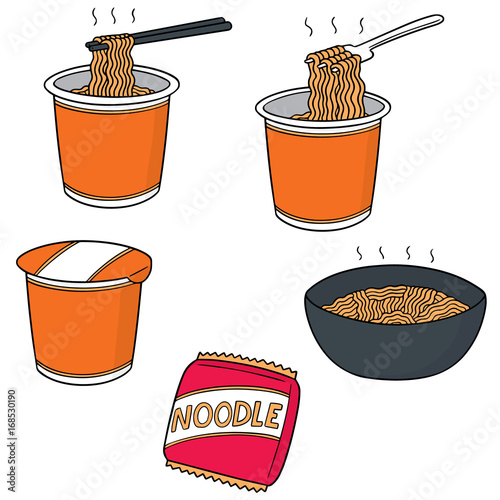 vector set of noodle