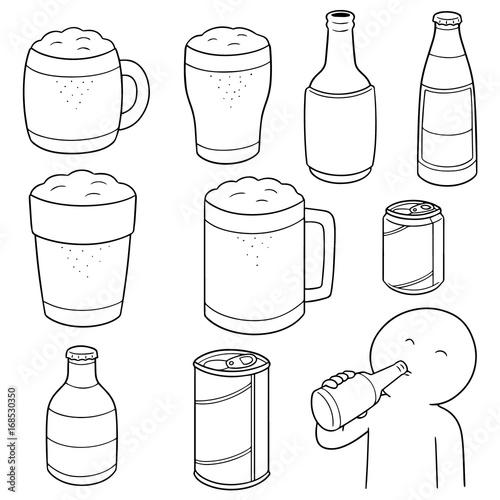 vector set of beers