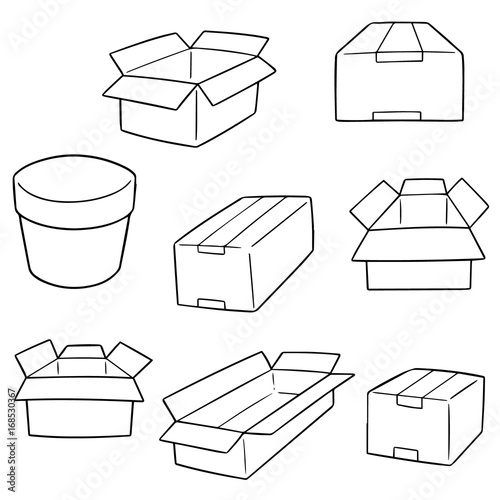 vector set of box