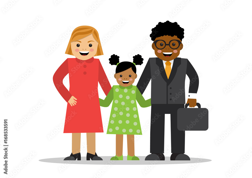 Mixed family of different races White mom black dad and baby Mixed family of different races White mom black dad and baby