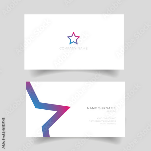 Business card with star shape