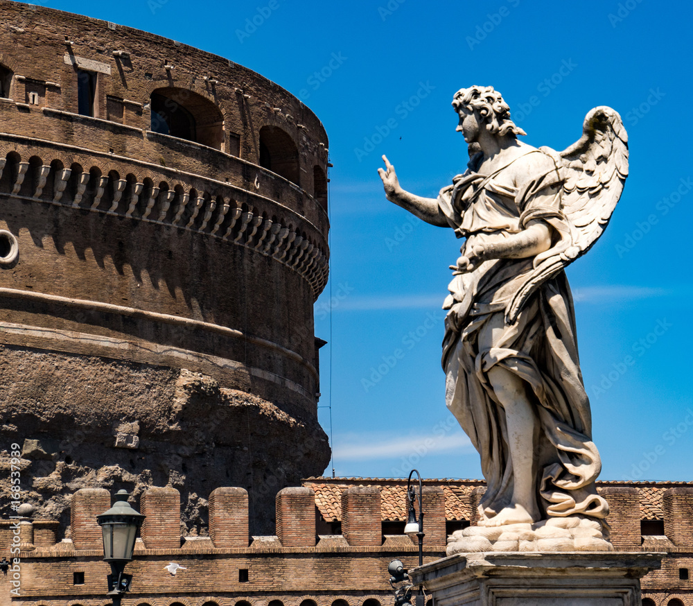 Statue in front of Coliseum in Rome