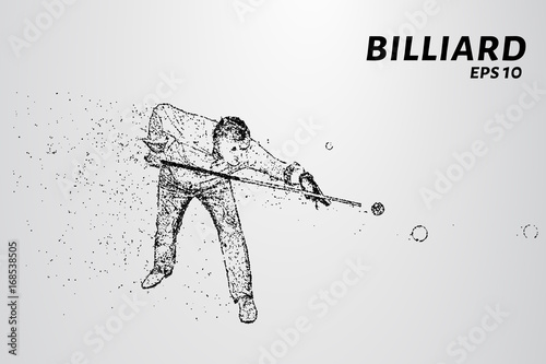 The billiard particle. Billiard aim to strike. Billiards silhouette consists of circles and points.