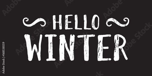 Hello winter inscription.
