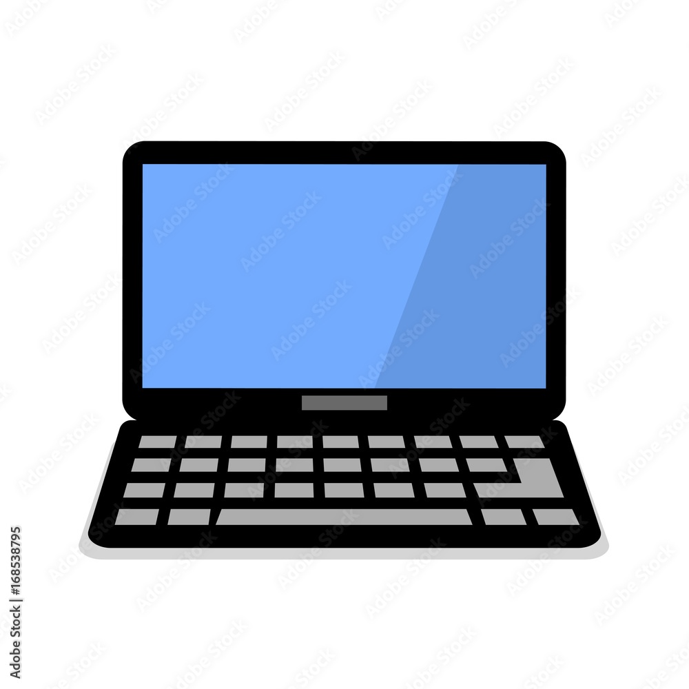 Laptop flat icon. Computer symbol. Laptop flat icon. Computer symbol.