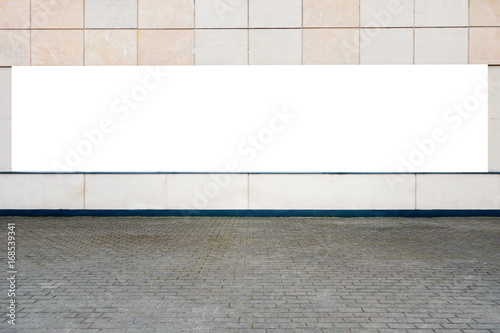 Mock up of store blank showcase window in a city © vejaa