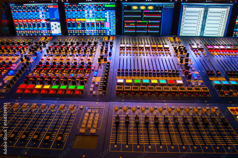 Remote control for the sound engineer. Mixing consoles