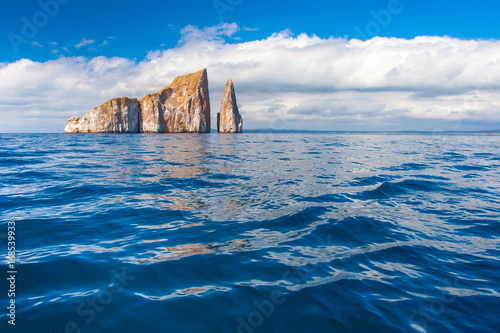 Rocks stick out of the wate...
