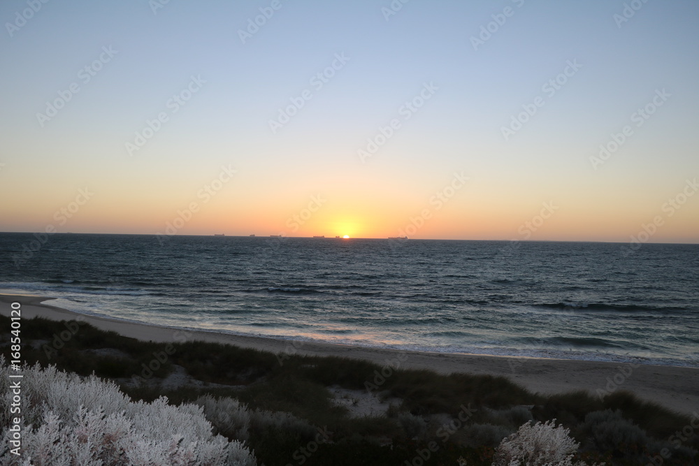 Dusk in Cottesloe Beach at Indian Ocean, Western Australia 