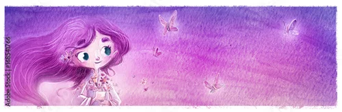 Obraz dziewczyna z kwiatami w rękach