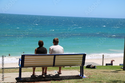 Recreation at Cottesloe Beach at Indian Ocean in summer, Western Australia 