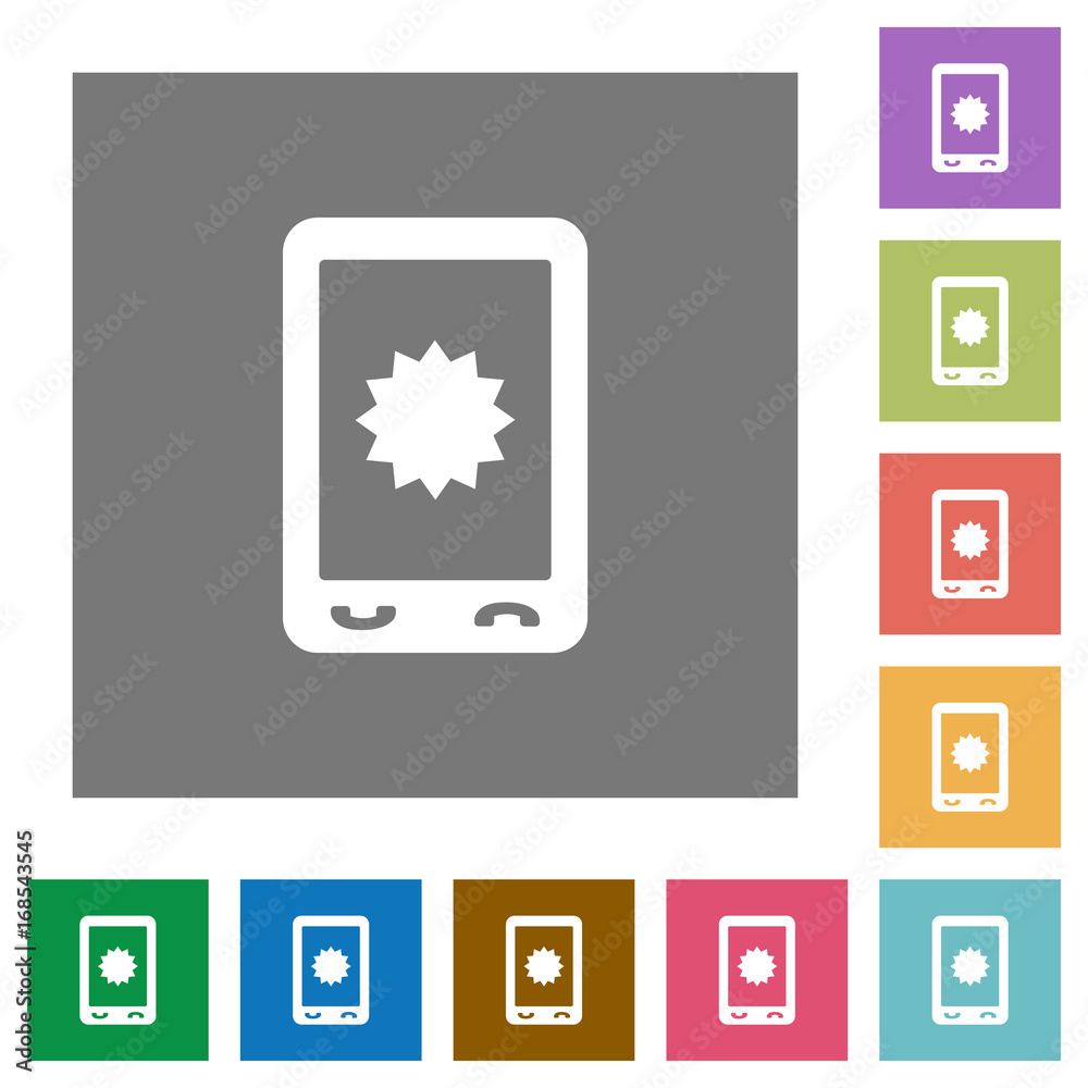 Mobile warranty square flat icons Mobile warranty square flat icons