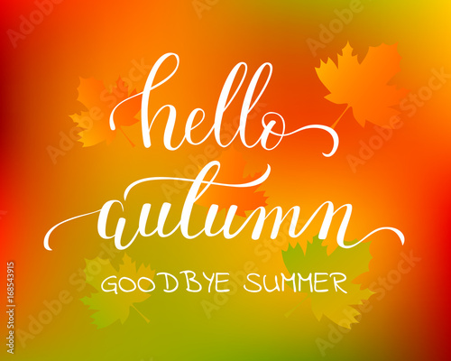 Vector lifestyle lettering hello autumn