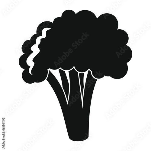 Broccoli black simple silhouette icon vector illustration for design and web
