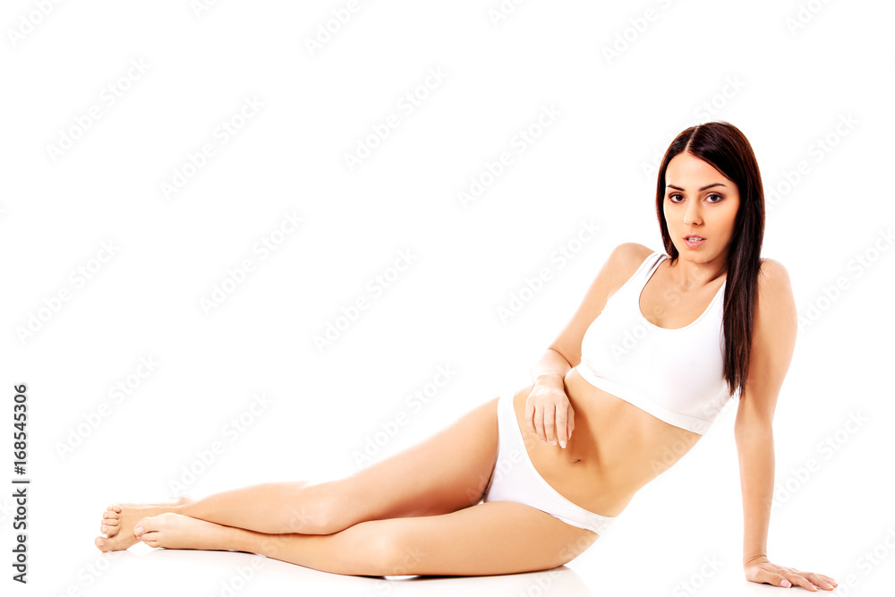 Young, sporty, fit and beautiful girl in sporty underwear. Young, sporty, fit and beautiful girl in sporty underwear.