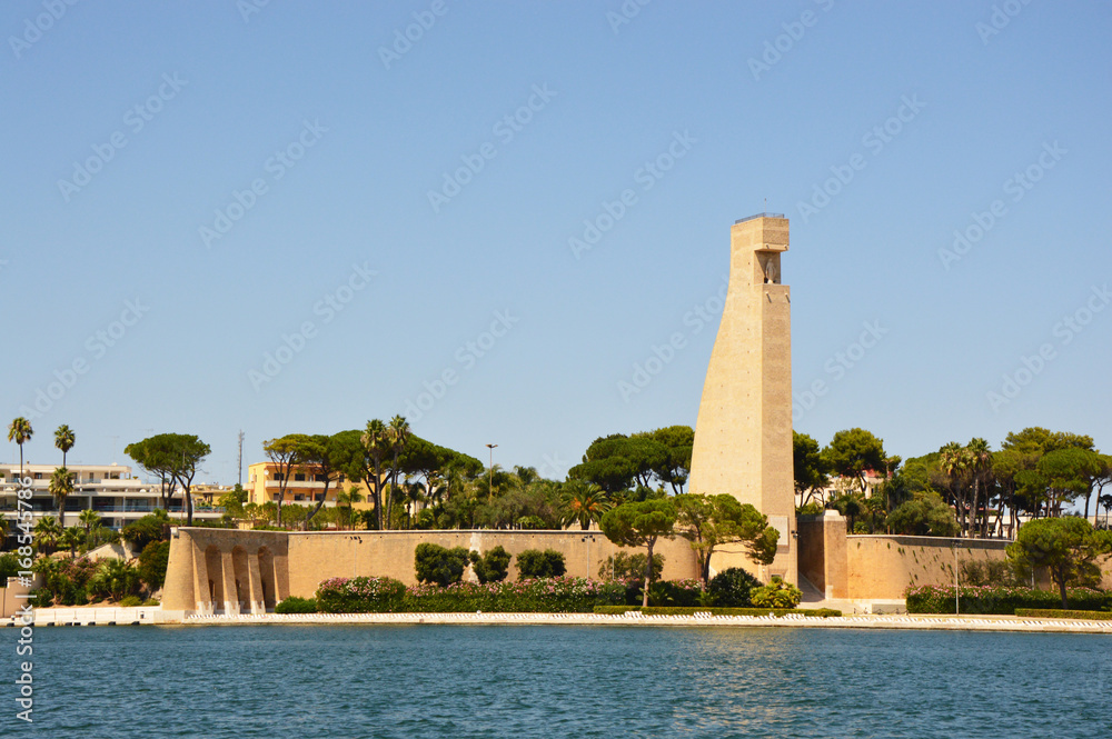 Monument to the Sailor of Italy (Monumento al Marinaio d'Italia) in Brindisi city, Apulia, southern Italy