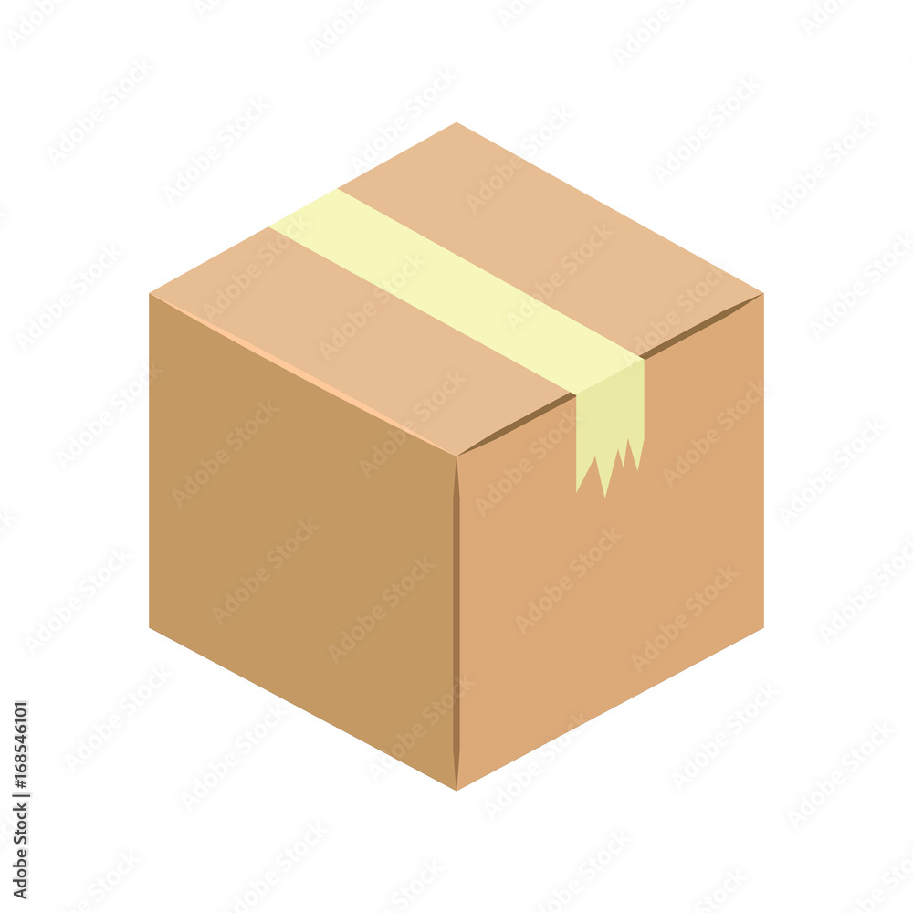 Flat icon cardboard box isolated on white background. Vector illustration. Flat icon cardboard box isolated on white background. Vector illustration.