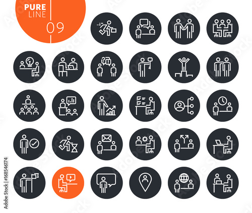 Modern business and marketing line icons set. Vector illustrations for web and app design and development. Premium quality outline web symbols.
